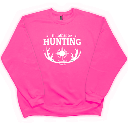 I'd Rather Be Hunting Adult Crew Neck Sweatshirt - Muddy Boots Clothing - Crew Neck Sweatshirt