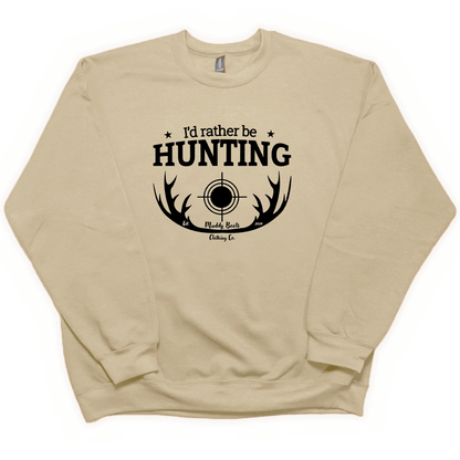 I'd Rather Be Hunting Adult Crew Neck Sweatshirt - Muddy Boots Clothing - Crew Neck Sweatshirt