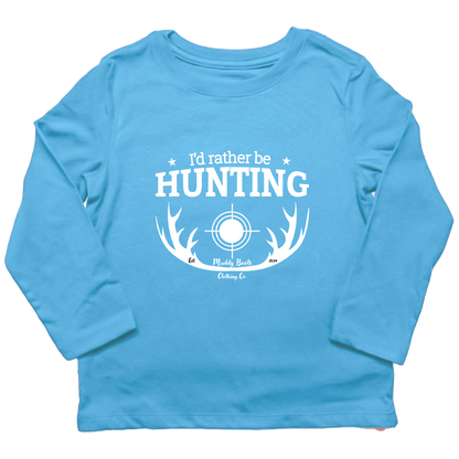 I'd Rather Be Hunting Kids Long Sleeve Tee - Muddy Boots Clothing - Long Sleeve Tee