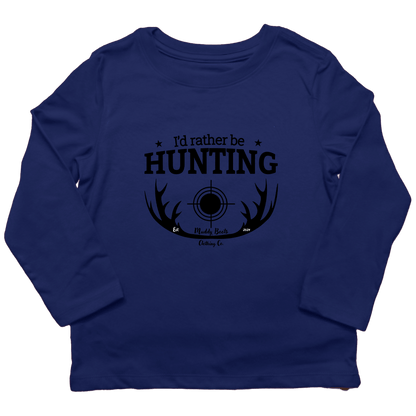 I'd Rather Be Hunting Kids Long Sleeve Tee - Muddy Boots Clothing - Long Sleeve Tee