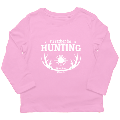 I'd Rather Be Hunting Kids Long Sleeve Tee - Muddy Boots Clothing - Long Sleeve Tee