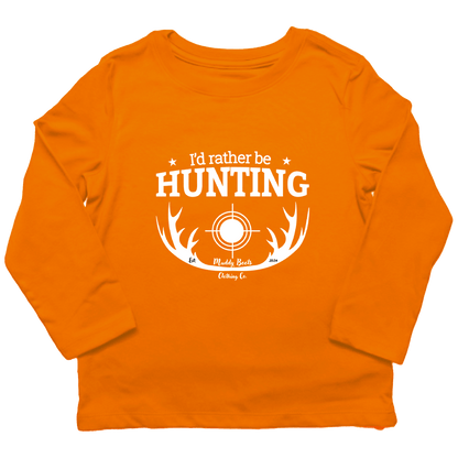 I'd Rather Be Hunting Toddler Long Sleeve Tee - Muddy Boots Clothing - Long Sleeve Tee