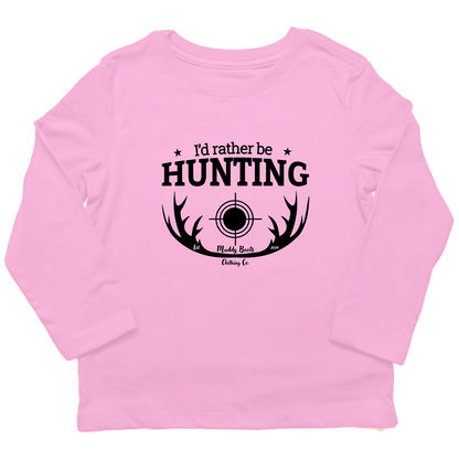 I'd Rather Be Hunting Toddler Long Sleeve Tee - Muddy Boots Clothing - Long Sleeve Tee