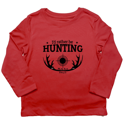 I'd Rather Be Hunting Toddler Long Sleeve Tee - Muddy Boots Clothing - Long Sleeve Tee