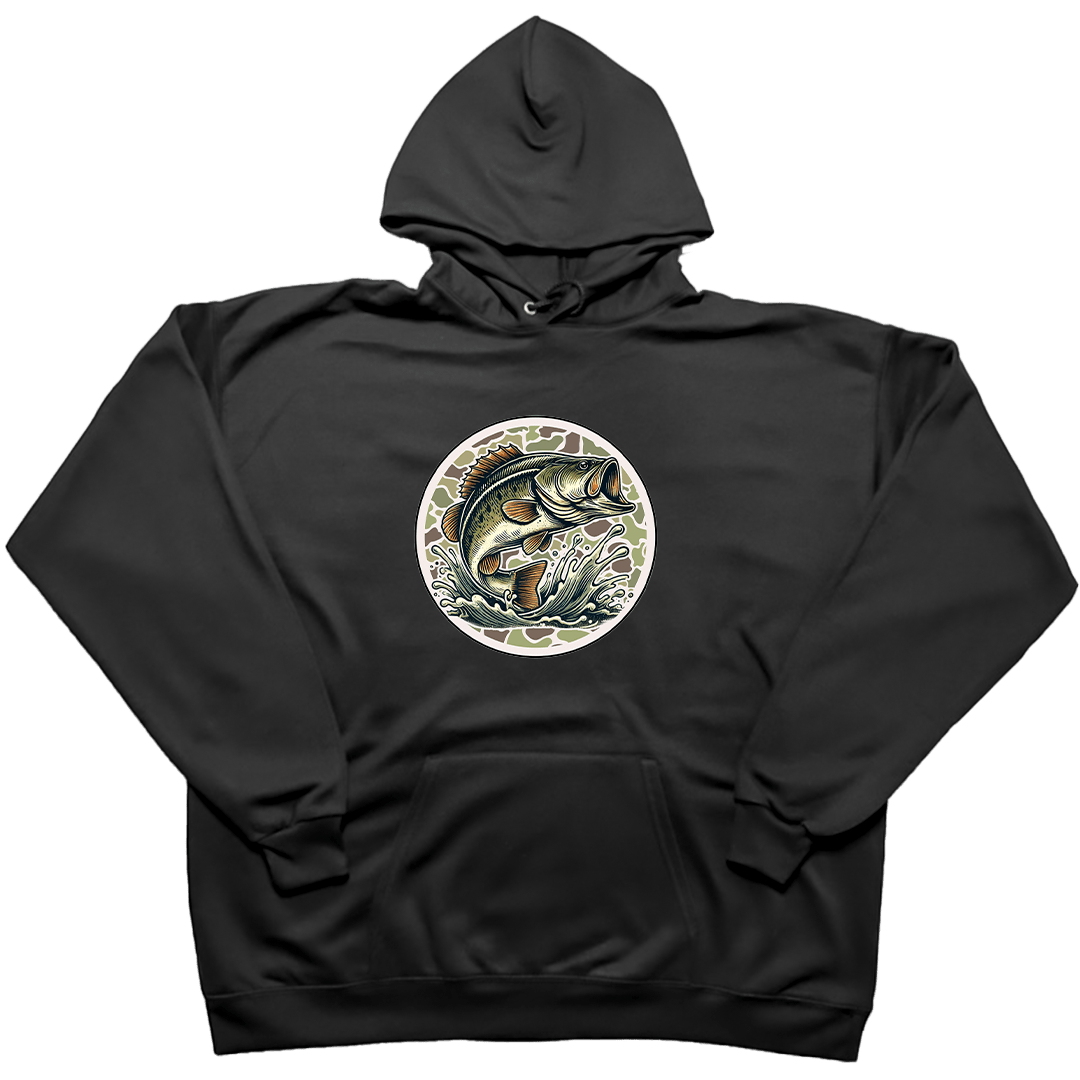 Jumping Bass Adult Hoodie - Muddy Boots Clothing - Hoodie