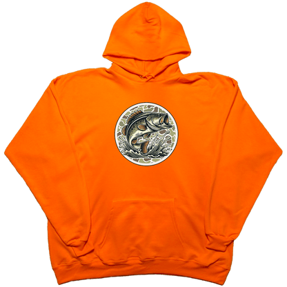 Jumping Bass Adult Hoodie - Muddy Boots Clothing - Hoodie