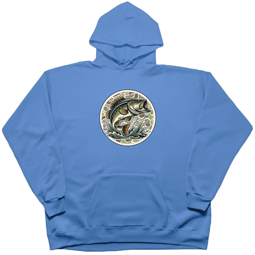 Jumping Bass Adult Hoodie - Muddy Boots Clothing - Hoodie