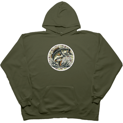Jumping Bass Adult Hoodie - Muddy Boots Clothing - Hoodie