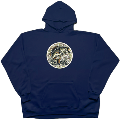 Jumping Bass Adult Hoodie - Muddy Boots Clothing - Hoodie