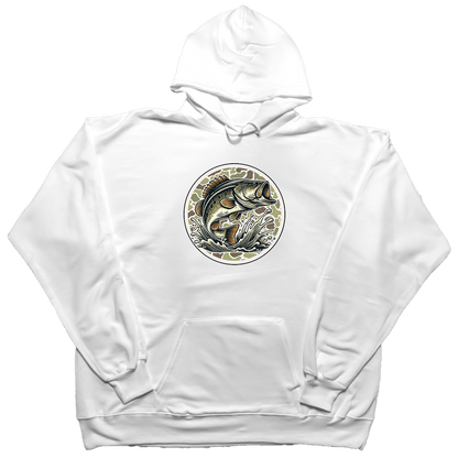 Jumping Bass Adult Hoodie - Muddy Boots Clothing - Hoodie