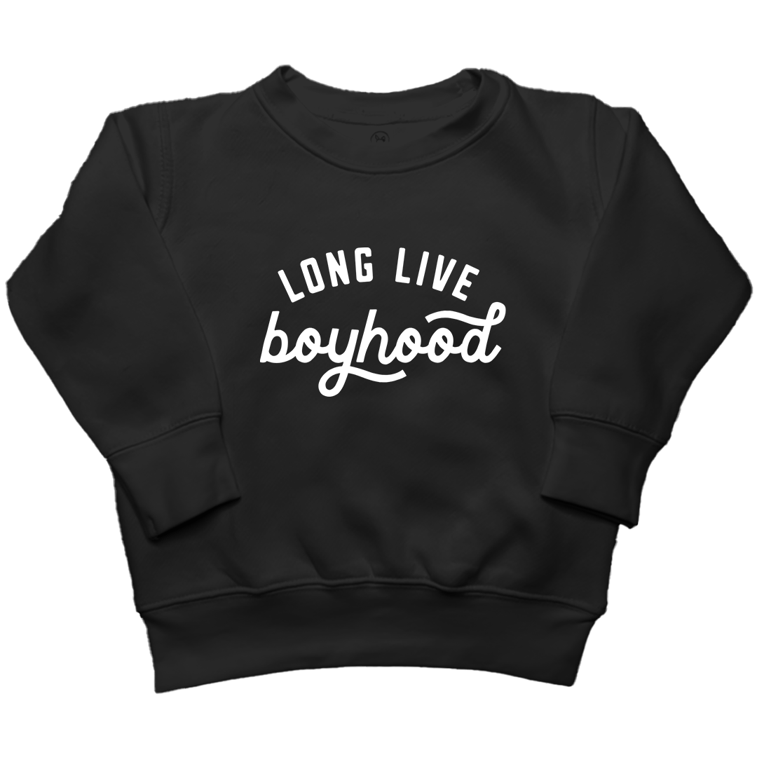 Long Live Boyhood Toddler Crew Neck Sweatshirt - Muddy Boots Clothing - Crew Neck Sweatshirt