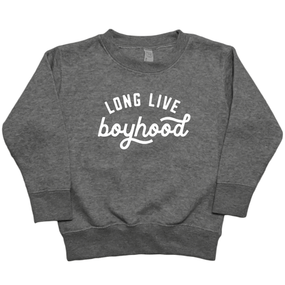 Long Live Boyhood Toddler Crew Neck Sweatshirt - Muddy Boots Clothing - Crew Neck Sweatshirt
