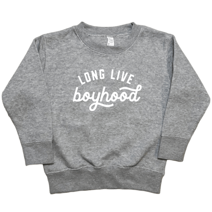 Long Live Boyhood Toddler Crew Neck Sweatshirt - Muddy Boots Clothing - Crew Neck Sweatshirt