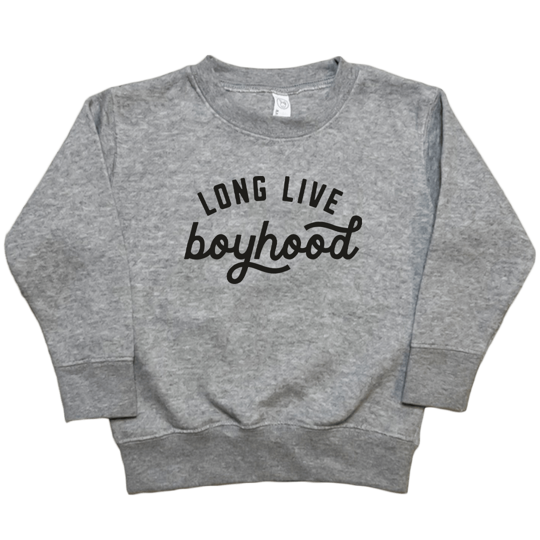 Long Live Boyhood Toddler Crew Neck Sweatshirt - Muddy Boots Clothing - Crew Neck Sweatshirt