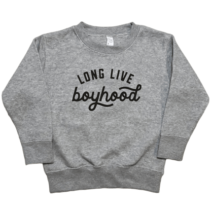 Long Live Boyhood Toddler Crew Neck Sweatshirt - Muddy Boots Clothing - Crew Neck Sweatshirt