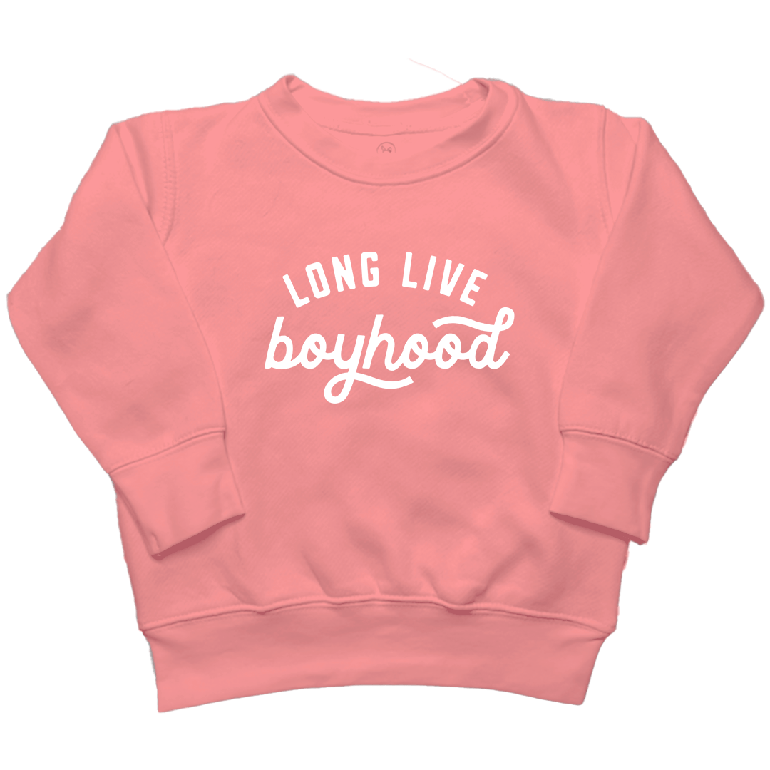Long Live Boyhood Toddler Crew Neck Sweatshirt - Muddy Boots Clothing - Crew Neck Sweatshirt