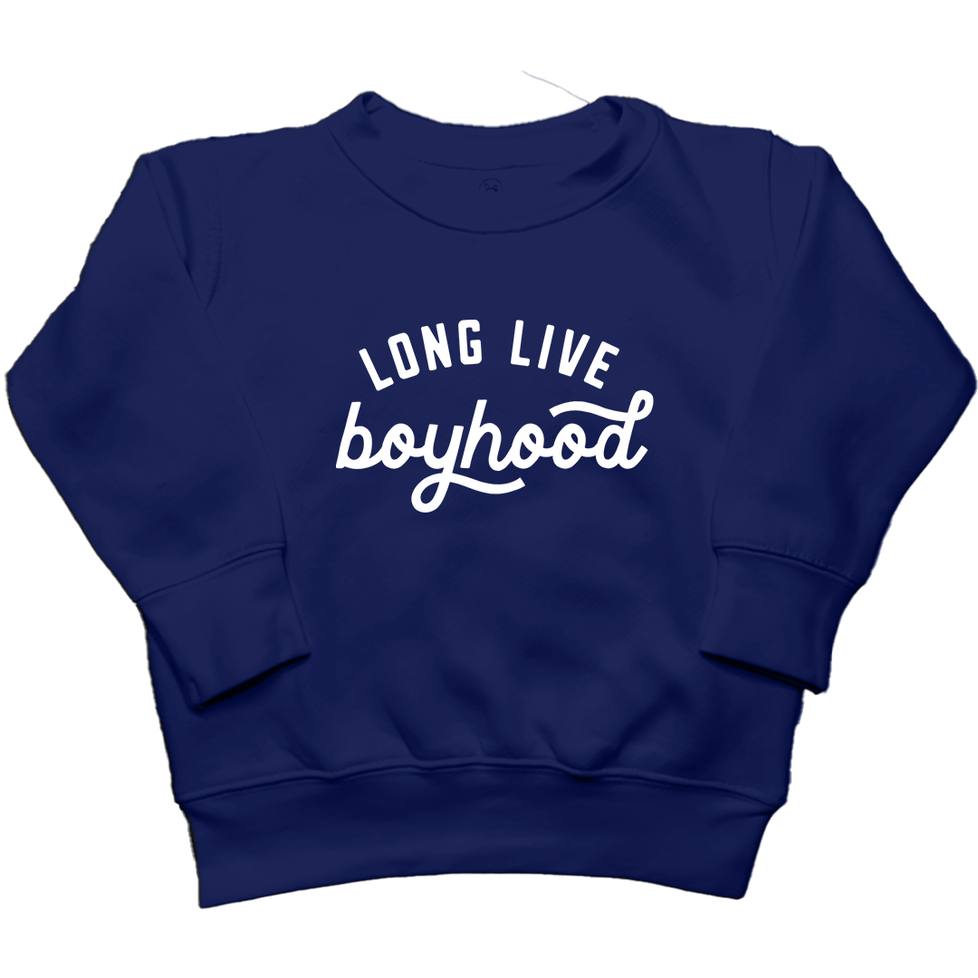 Long Live Boyhood Toddler Crew Neck Sweatshirt - Muddy Boots Clothing - Crew Neck Sweatshirt