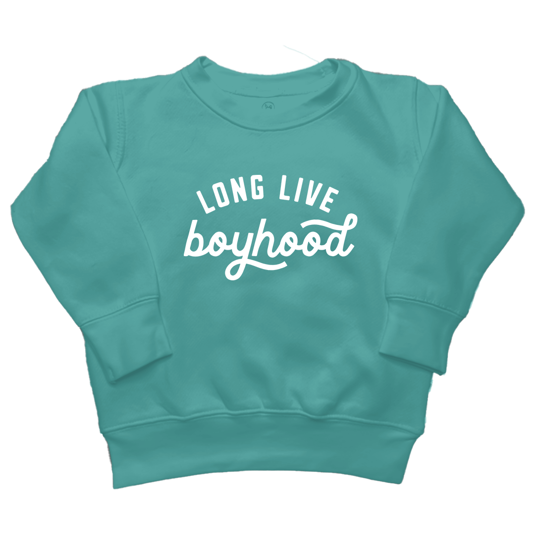 Long Live Boyhood Toddler Crew Neck Sweatshirt - Muddy Boots Clothing - Crew Neck Sweatshirt