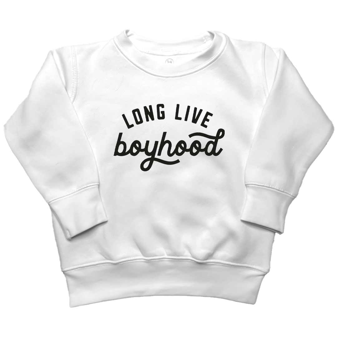 Long Live Boyhood Toddler Crew Neck Sweatshirt - Muddy Boots Clothing - Crew Neck Sweatshirt