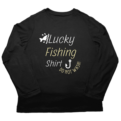 Lucky Fishing Shirt Adult Long Sleeve Tee - Muddy Boots Clothing - Long Sleeve Tee