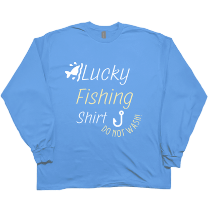 Lucky Fishing Shirt Adult Long Sleeve Tee - Muddy Boots Clothing - Long Sleeve Tee