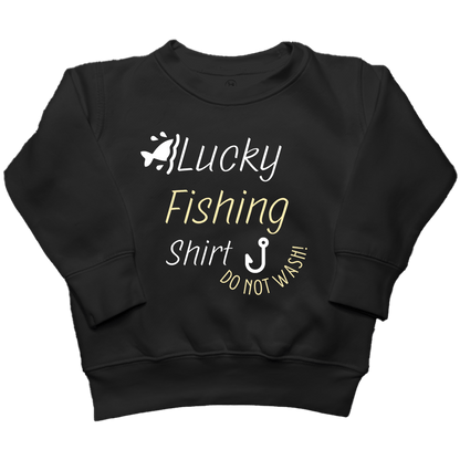 Lucky Fishing Shirt Kids Crew Neck Sweatshirt - Muddy Boots Clothing - Crew Neck Sweatshirt