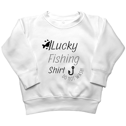 Lucky Fishing Shirt Kids Crew Neck Sweatshirt - Muddy Boots Clothing - Crew Neck Sweatshirt