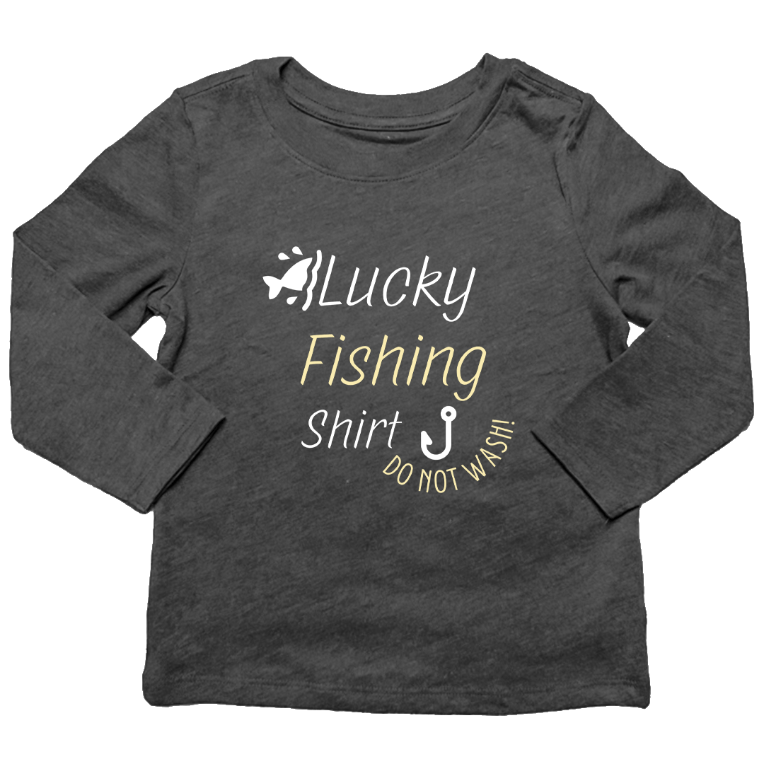 Lucky Fishing Shirt Kids Long Sleeve Tee - Muddy Boots Clothing - Long Sleeve Tee