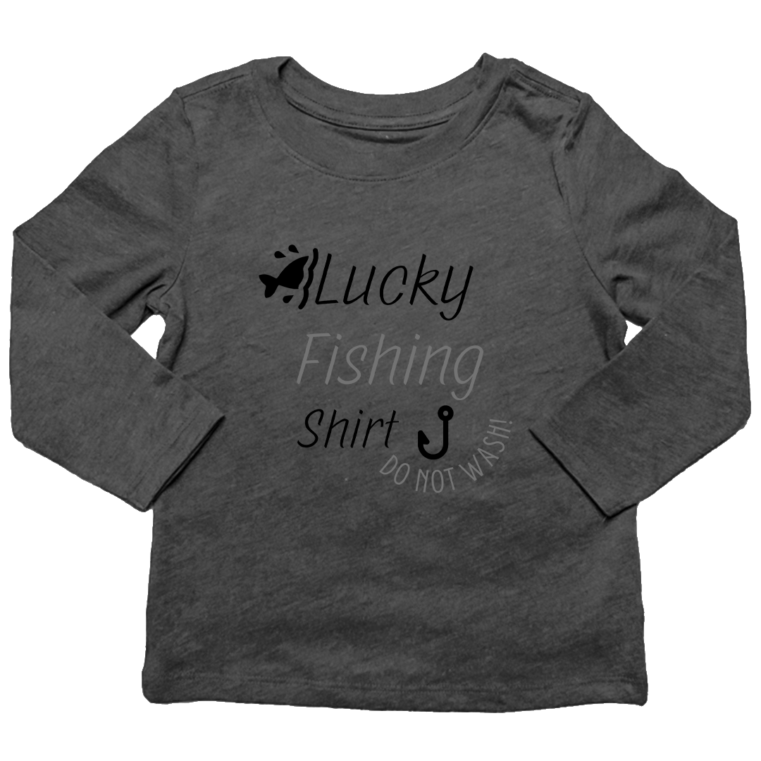 Lucky Fishing Shirt Kids Long Sleeve Tee - Muddy Boots Clothing - Long Sleeve Tee