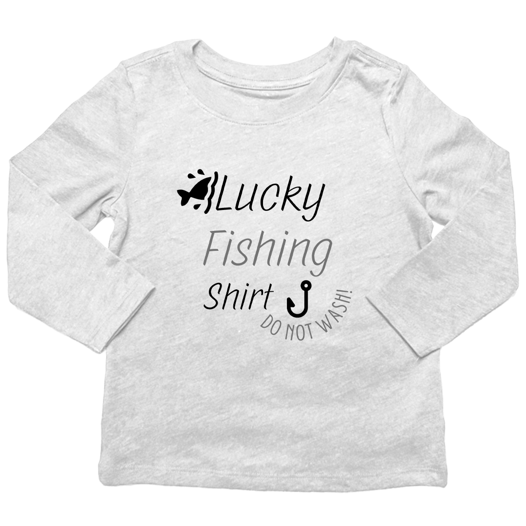 Lucky Fishing Shirt Kids Long Sleeve Tee - Muddy Boots Clothing - Long Sleeve Tee