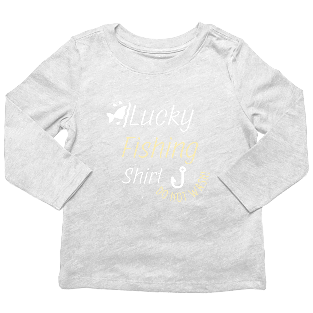 Lucky Fishing Shirt Kids Long Sleeve Tee - Muddy Boots Clothing - Long Sleeve Tee
