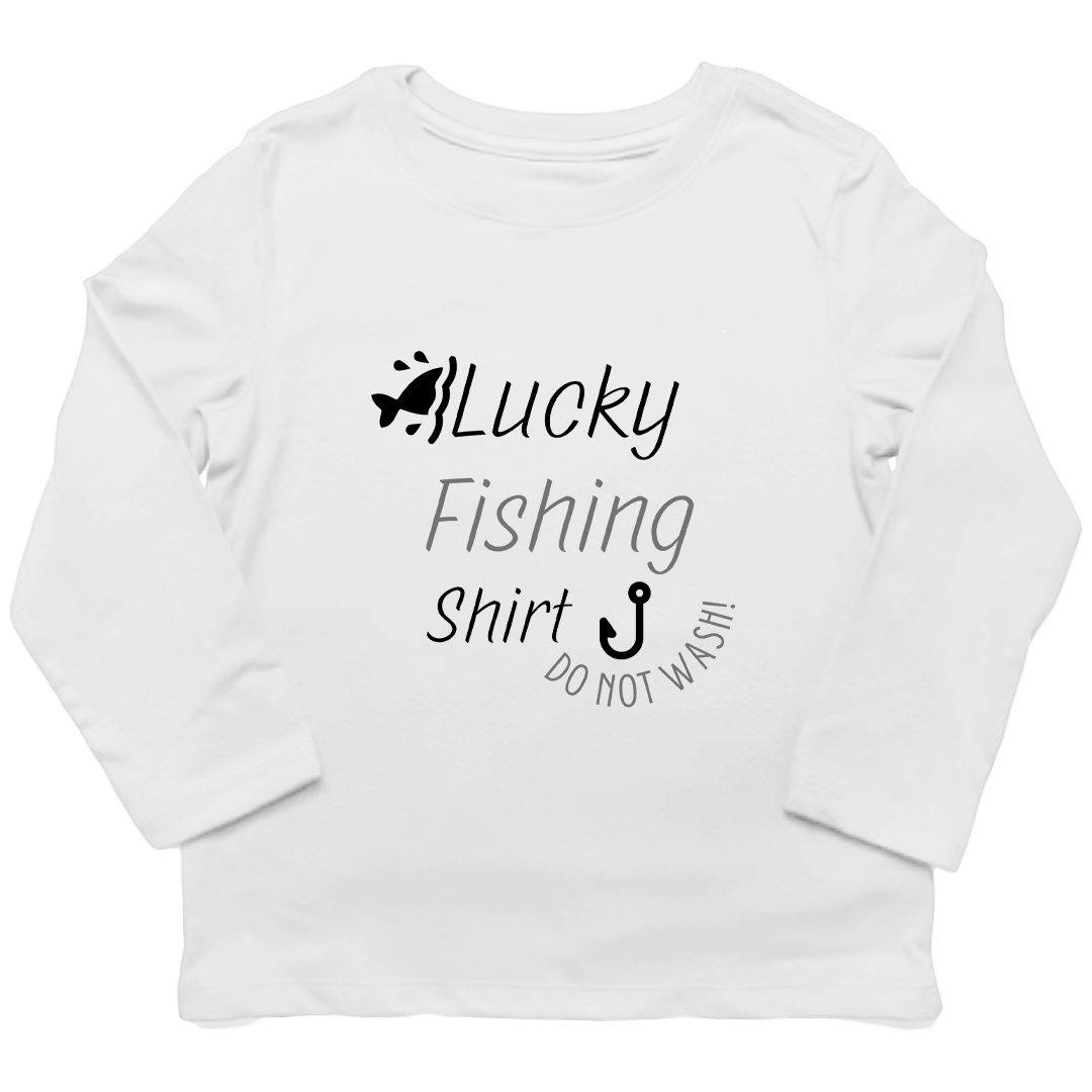 Lucky Fishing Shirt Kids Long Sleeve Tee - Muddy Boots Clothing - Long Sleeve Tee