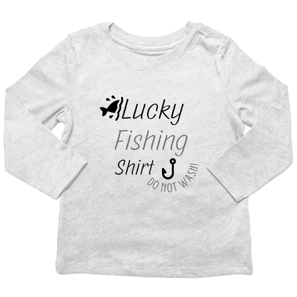 Lucky Fishing Shirt Toddler Long Sleeve Tee - Muddy Boots Clothing - Long Sleeve Tee