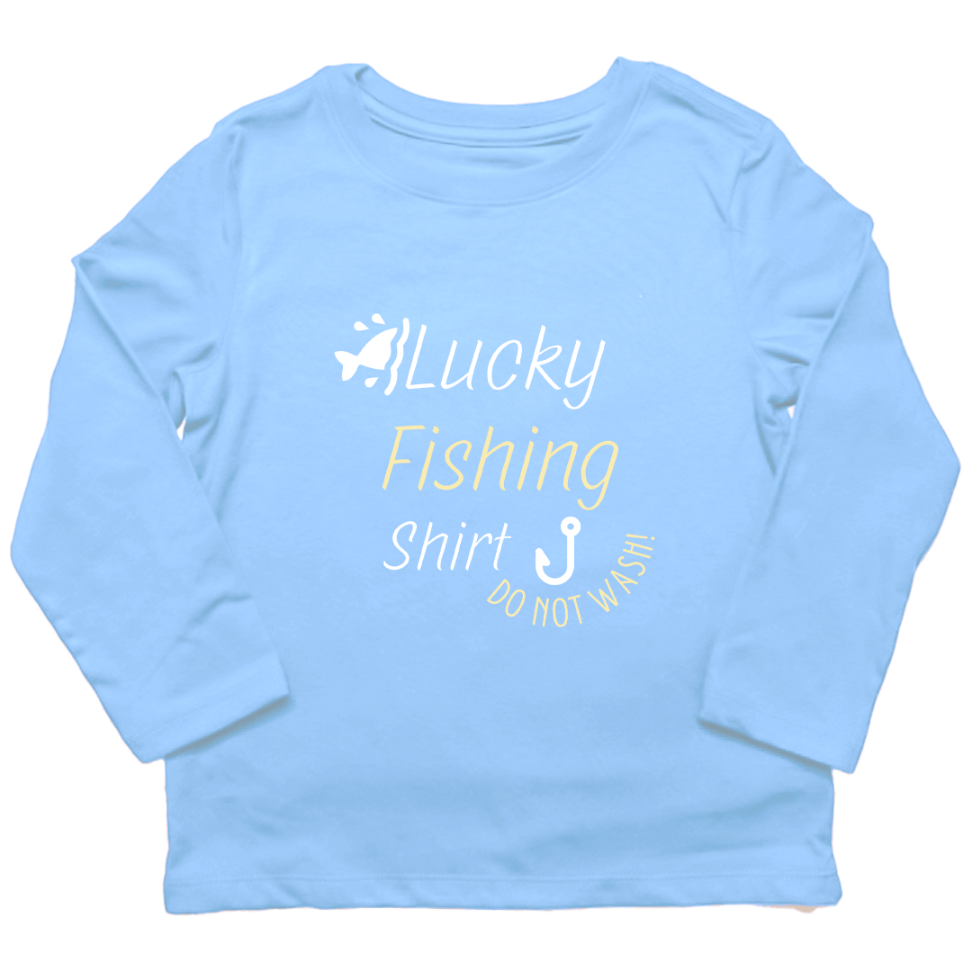 Lucky Fishing Shirt Toddler Long Sleeve Tee - Muddy Boots Clothing - Long Sleeve Tee