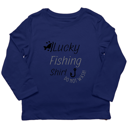 Lucky Fishing Shirt Toddler Long Sleeve Tee - Muddy Boots Clothing - Long Sleeve Tee