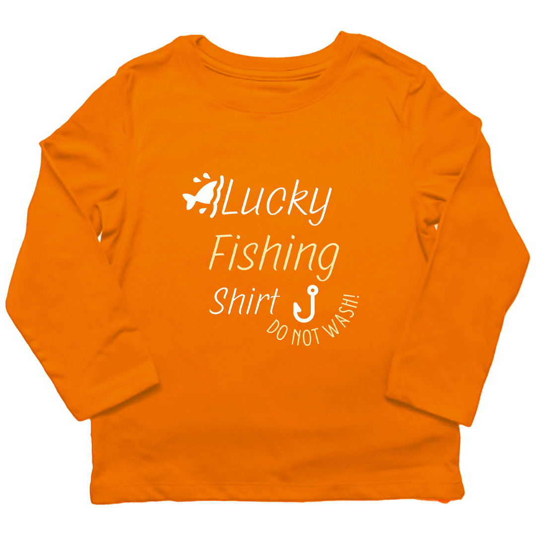 Lucky Fishing Shirt Toddler Long Sleeve Tee - Muddy Boots Clothing - Long Sleeve Tee