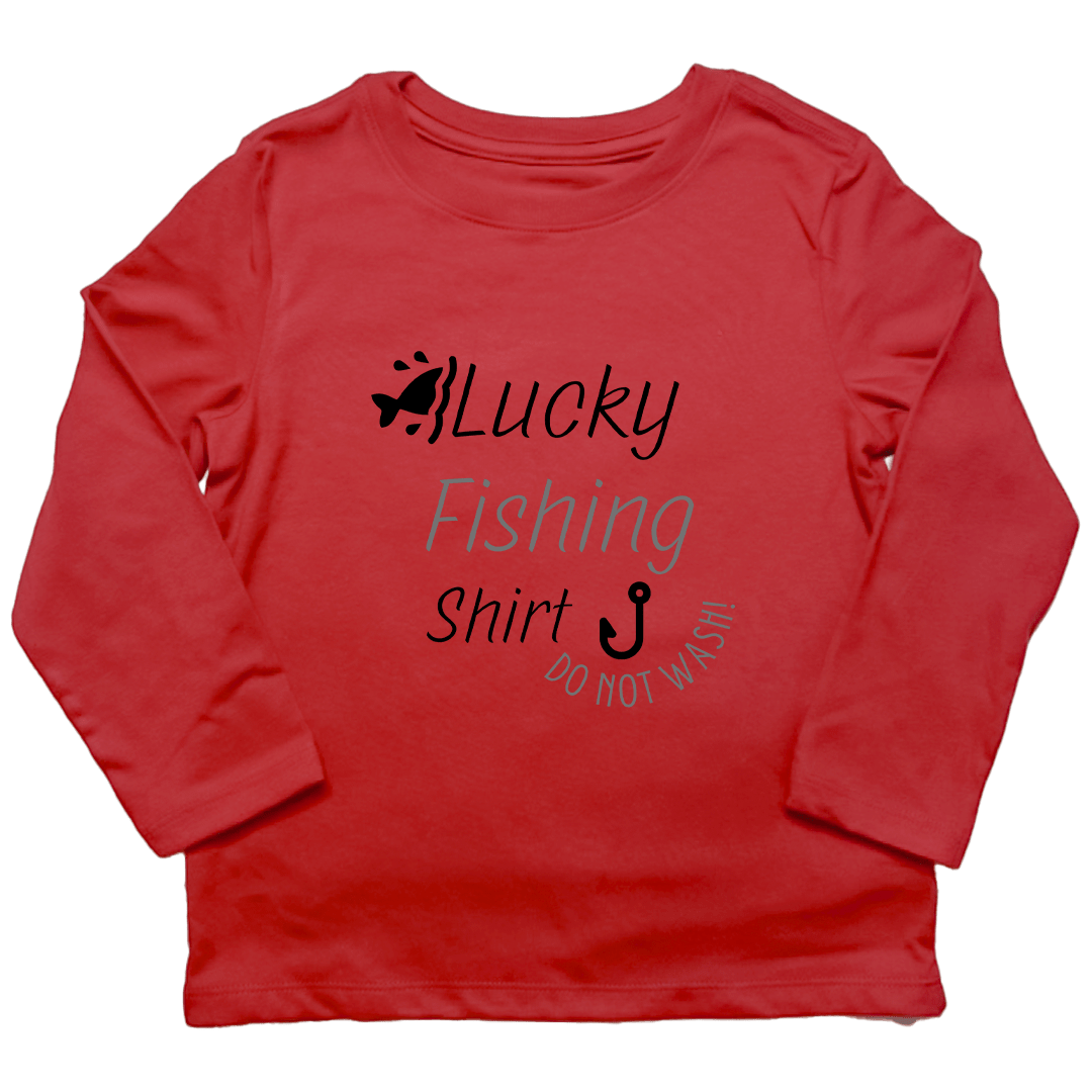 Lucky Fishing Shirt Toddler Long Sleeve Tee - Muddy Boots Clothing - Long Sleeve Tee
