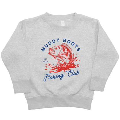 MB Fishing Club Kids Crew Neck Sweatshirt - Muddy Boots Clothing - Crew Neck Sweatshirt