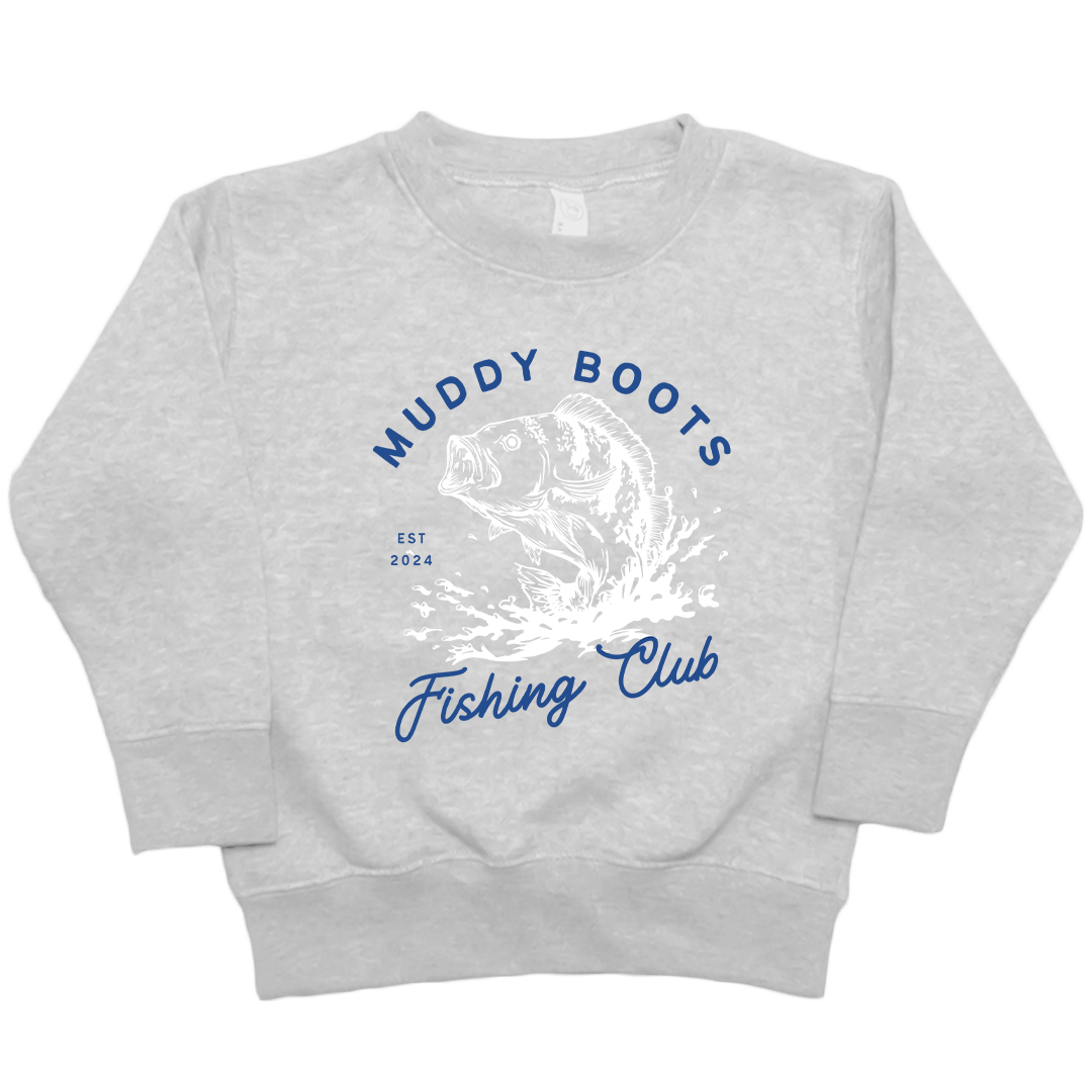 MB Fishing Club Kids Crew Neck Sweatshirt - Muddy Boots Clothing - Crew Neck Sweatshirt