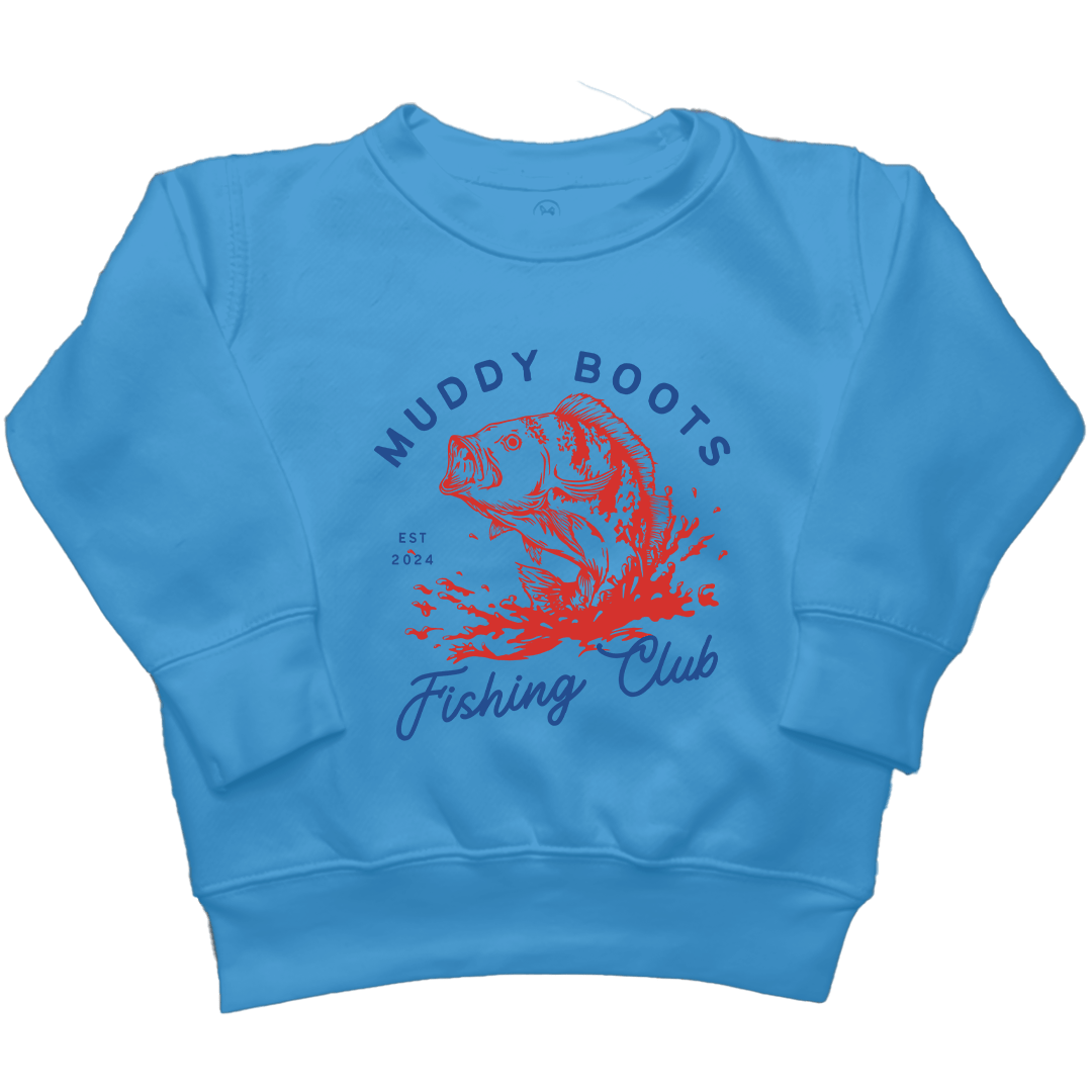 MB Fishing Club Kids Crew Neck Sweatshirt - Muddy Boots Clothing - Crew Neck Sweatshirt