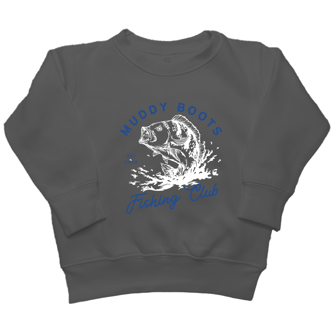 MB Fishing Club Kids Crew Neck Sweatshirt - Muddy Boots Clothing - Crew Neck Sweatshirt
