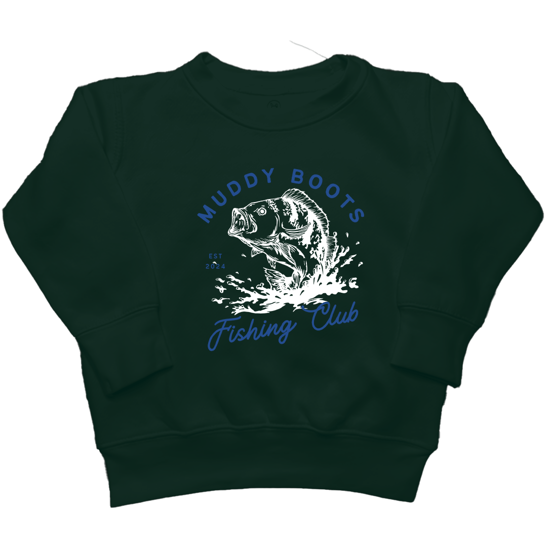 MB Fishing Club Kids Crew Neck Sweatshirt - Muddy Boots Clothing - Crew Neck Sweatshirt