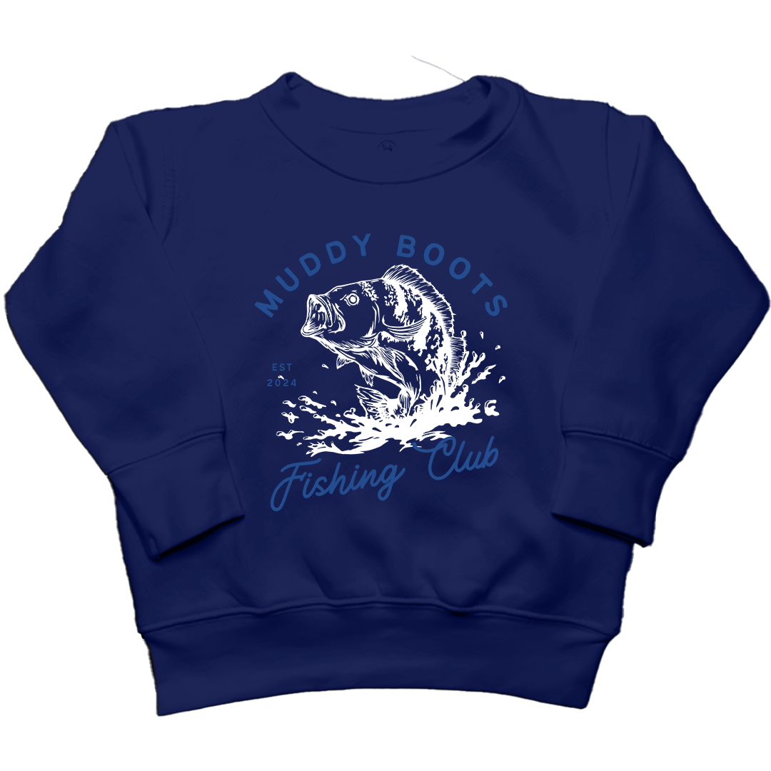 MB Fishing Club Kids Crew Neck Sweatshirt - Muddy Boots Clothing - Crew Neck Sweatshirt