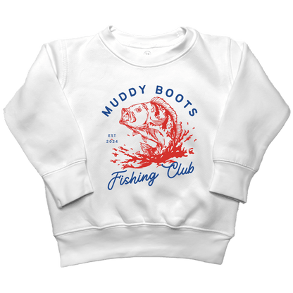 MB Fishing Club Kids Crew Neck Sweatshirt - Muddy Boots Clothing - Crew Neck Sweatshirt