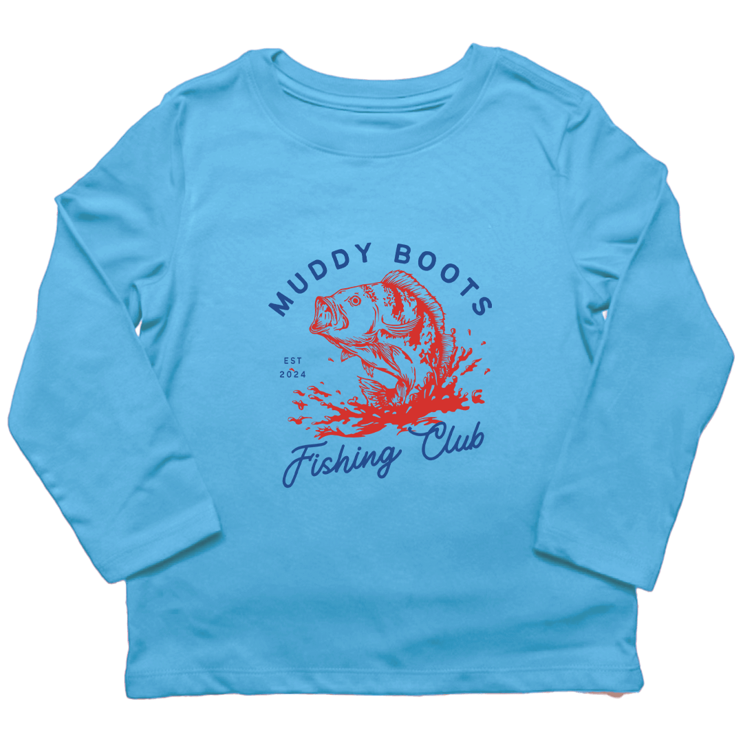 MB Fishing Club Kids Long Sleeve Tee - Muddy Boots Clothing - Long Sleeve Tee