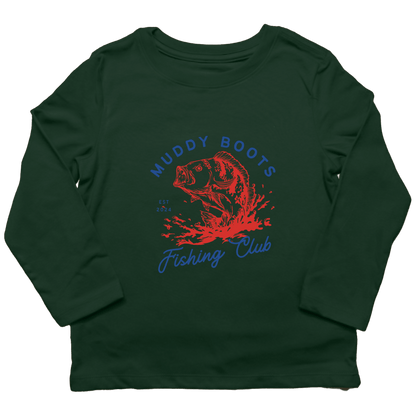 MB Fishing Club Kids Long Sleeve Tee - Muddy Boots Clothing - Long Sleeve Tee