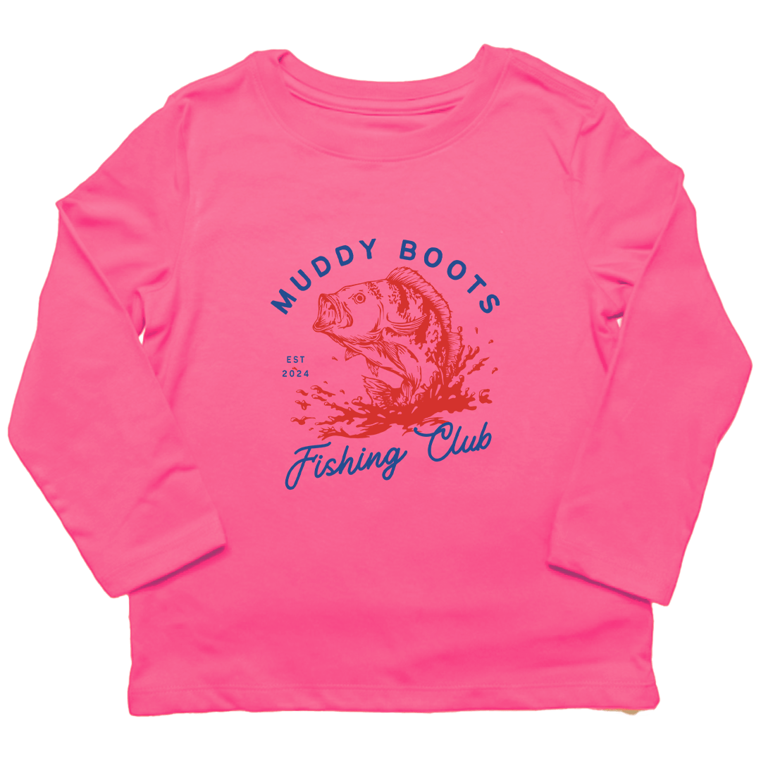 MB Fishing Club Kids Long Sleeve Tee - Muddy Boots Clothing - Long Sleeve Tee