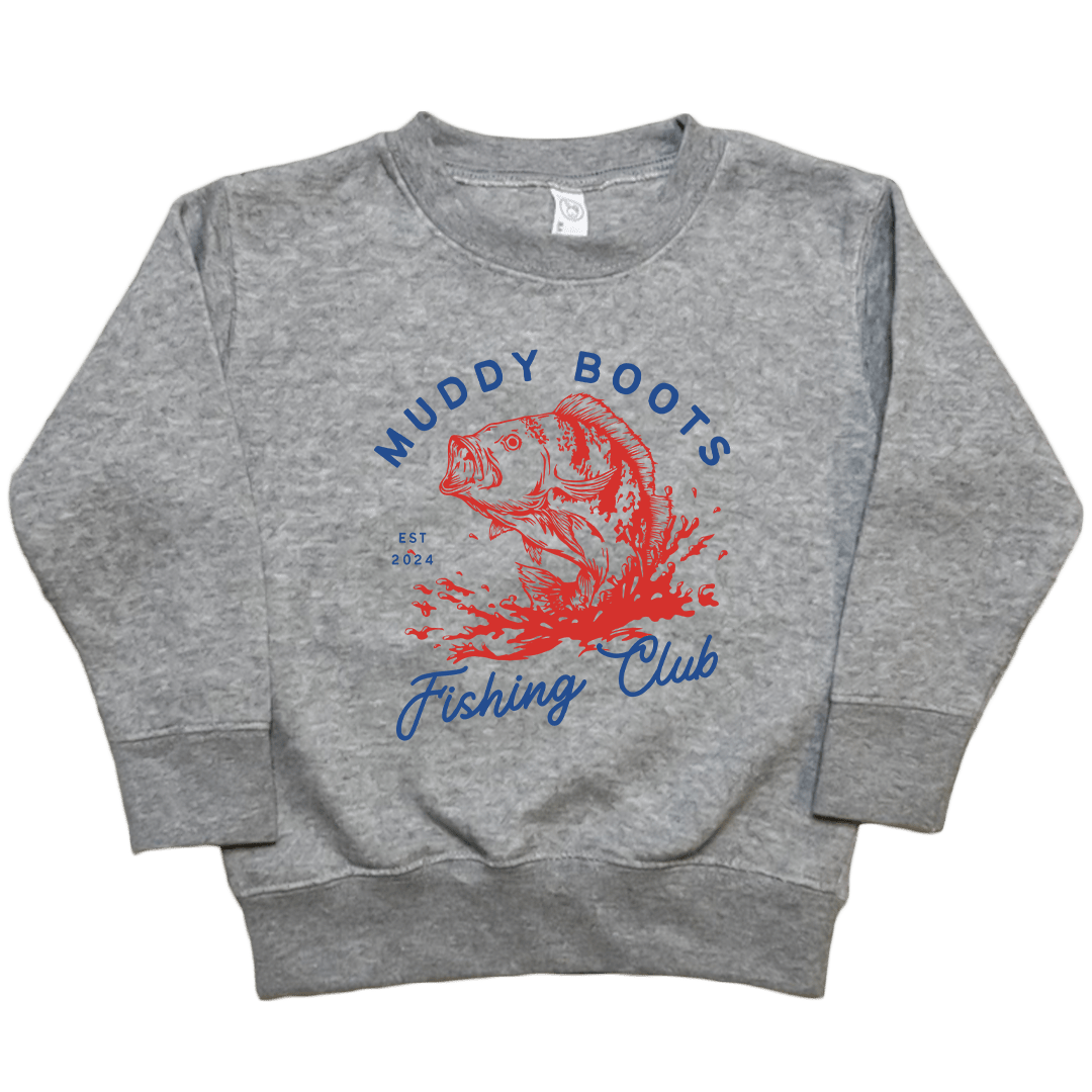 MB Fishing Club Toddler Crew Neck Sweatshirt - Muddy Boots Clothing - Crew Neck Sweatshirt