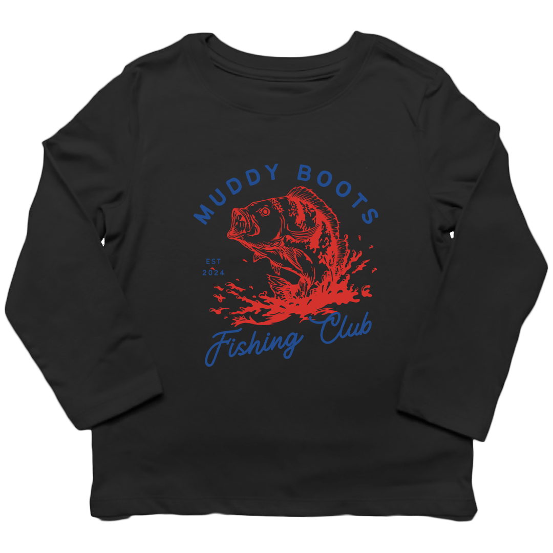 MB Fishing Club Toddler Long Sleeve Tee - Muddy Boots Clothing - Long Sleeve Tee