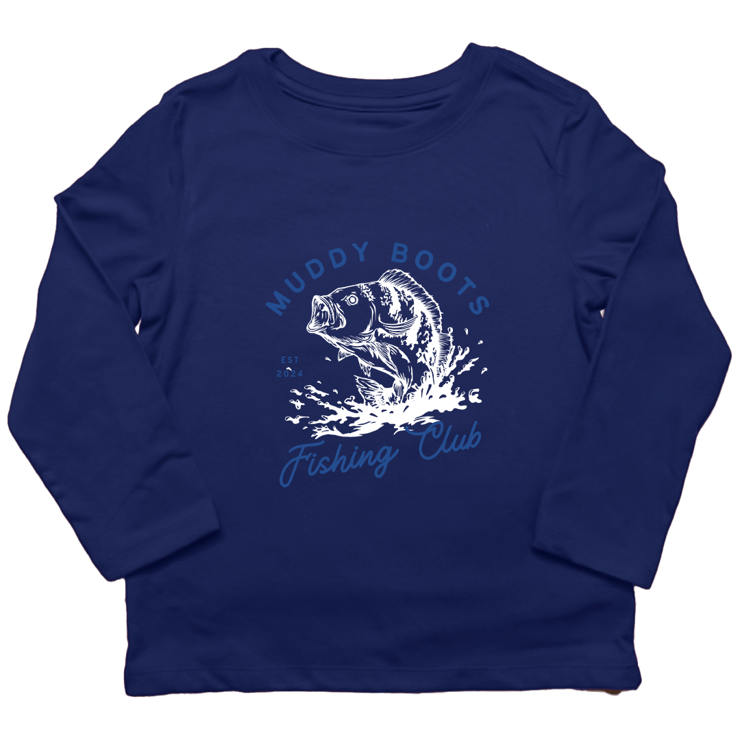 MB Fishing Club Toddler Long Sleeve Tee - Muddy Boots Clothing - Long Sleeve Tee
